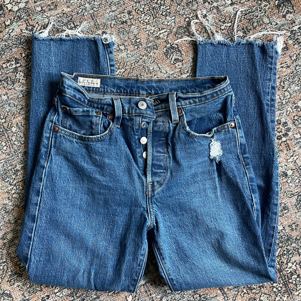 Levi’s 501 Original Cropped Jean, Color: Charleston Fun, Size 26x26